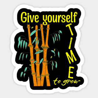 Give Yourself Time to Grow bamboo butterfly Sticker